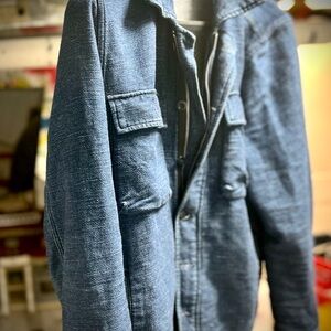 Blue Military Field Jacket with Zipper Closure